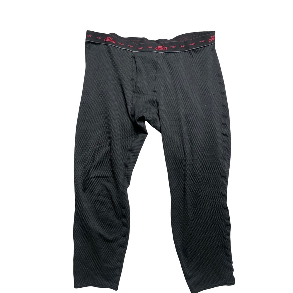Hot Chillys Black Textured Thermal Long Johns Base Layer Pants‎ Men's M
